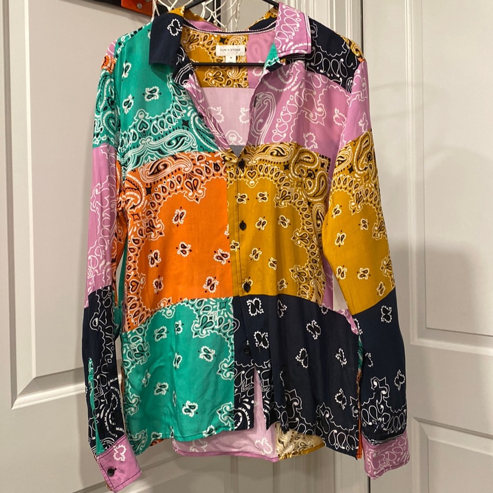 Colorful Paisley Longsleeve Button Down